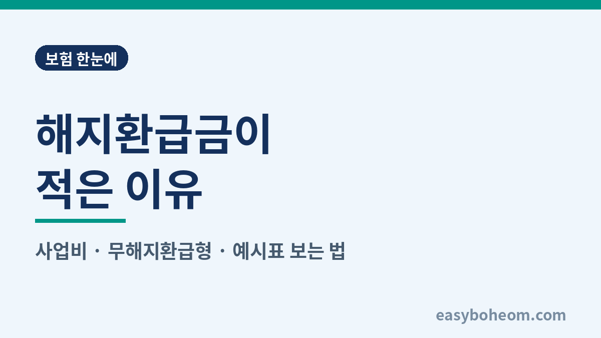 해지환급금이 적은 이유와 확인 방법 대표 이미지