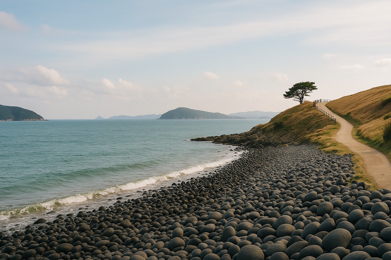 거제도 해변과 언덕 사진