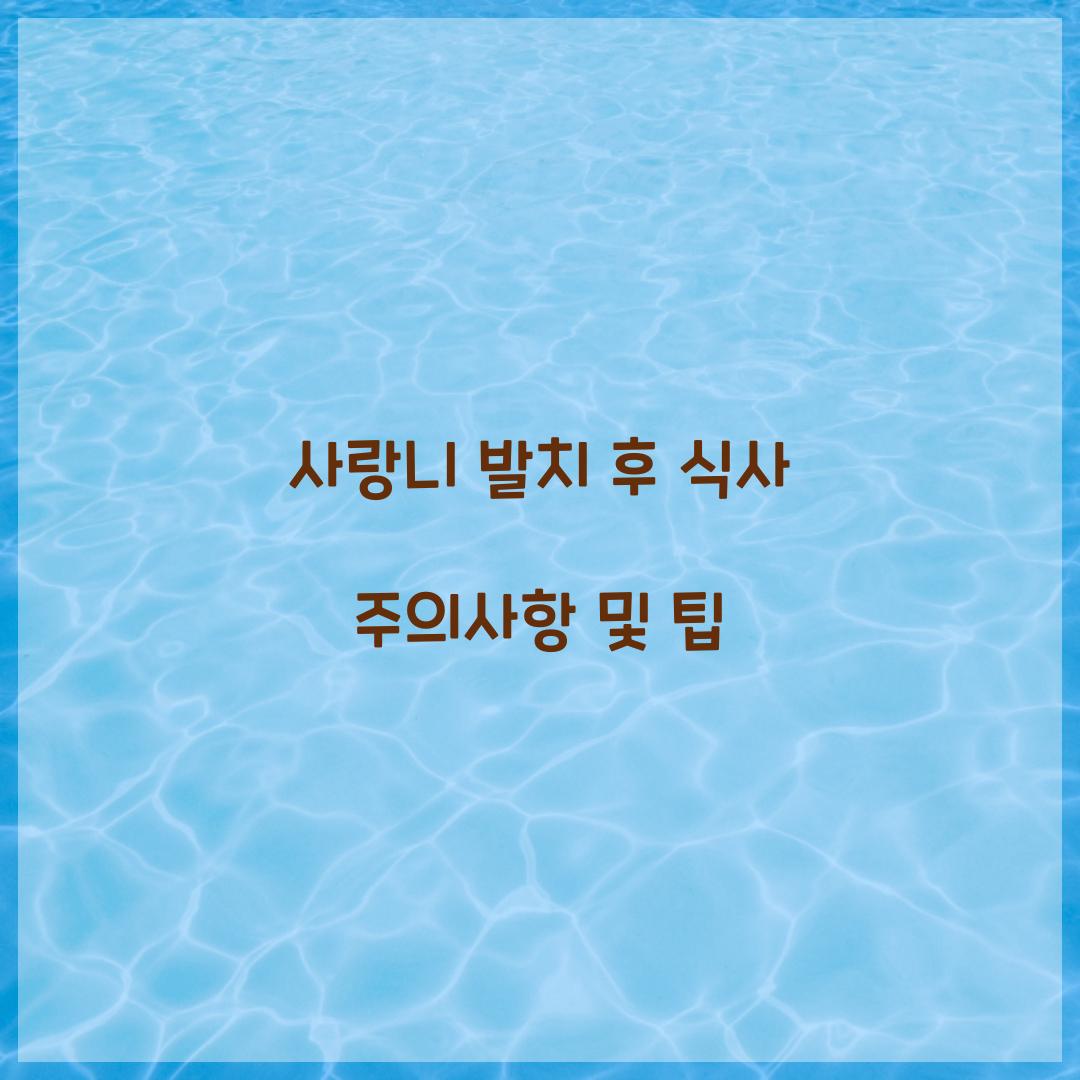 사랑니 발치 후 식사