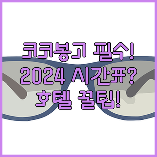 칸쿤 코코봉고 2024년 주간 시간표..