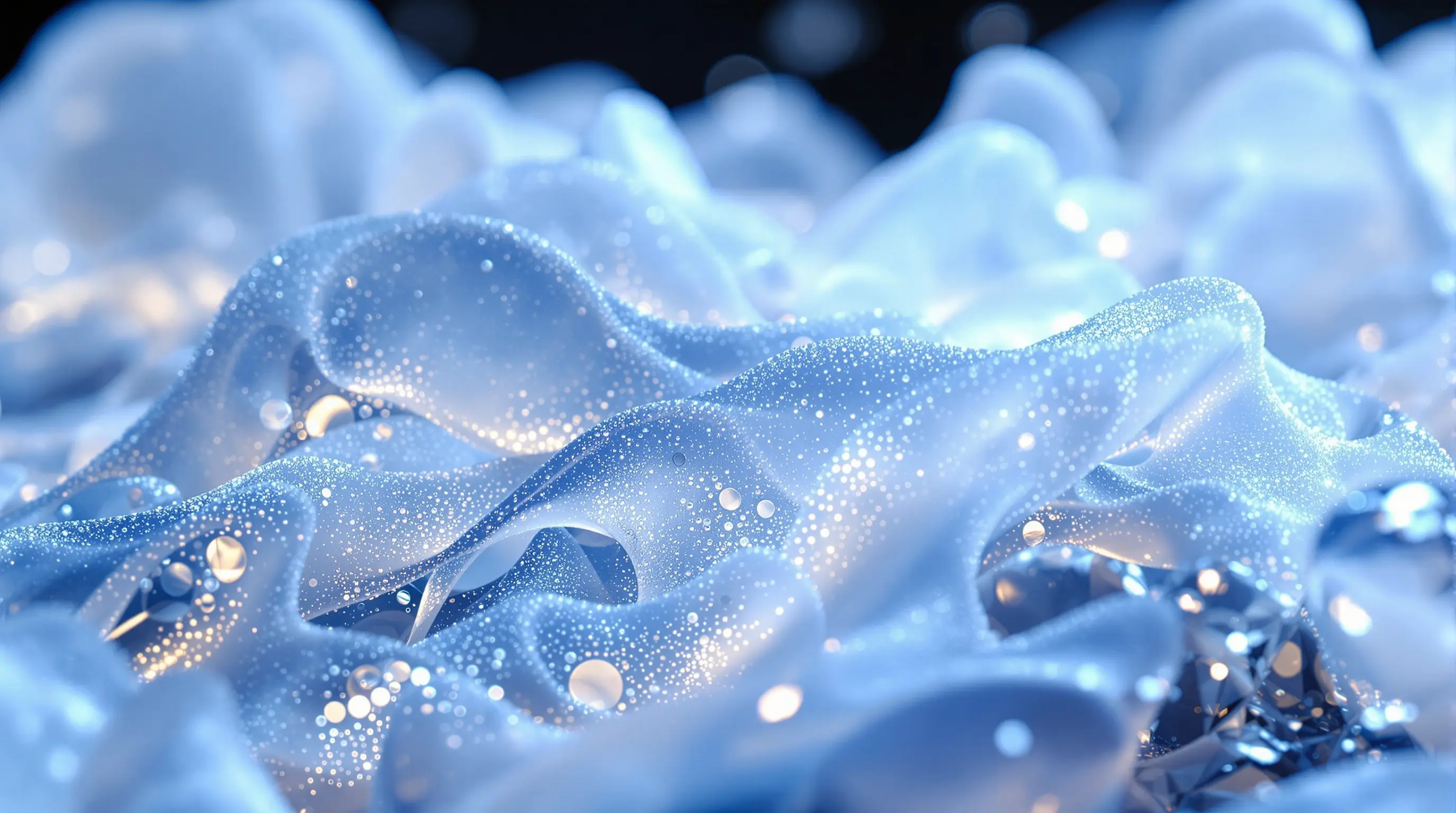 나노 기공 구조가 보이는 에어로젤 소재의 확대 이미지