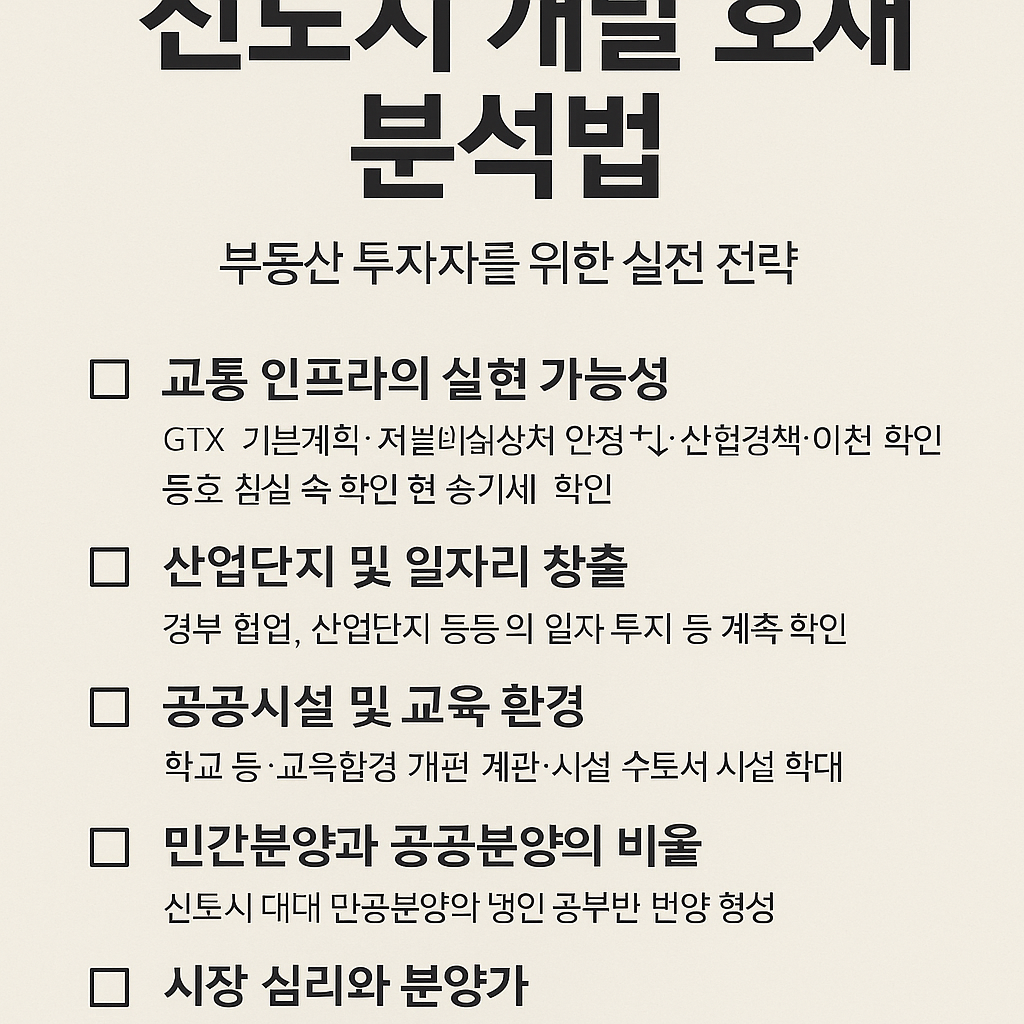 신도시 개발 호재 분석법, 부동산 투자자를 위한 실전 전략