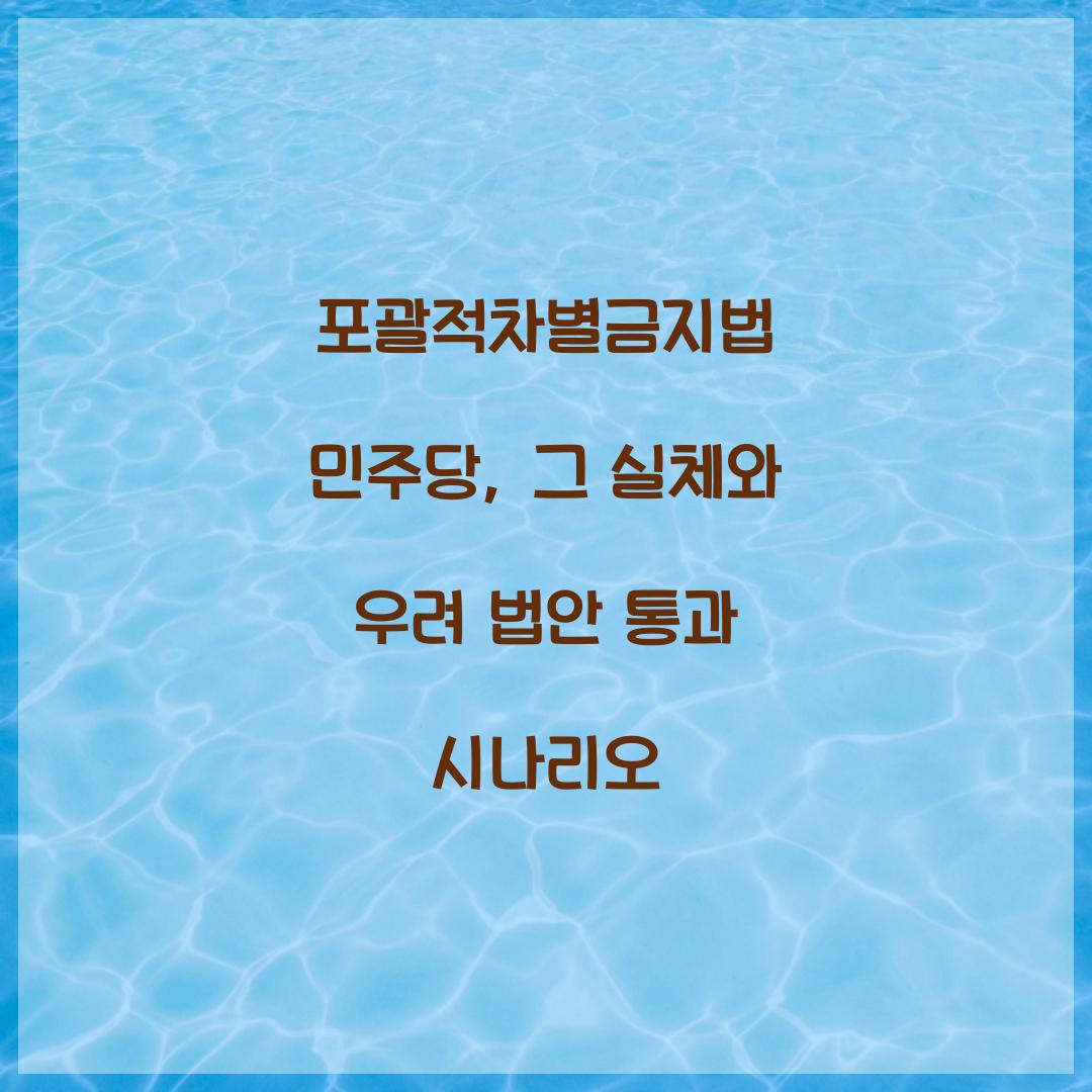 포괄적차별금지법 민주당