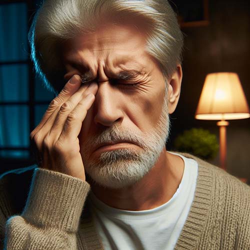 야간-조명에-눈이부셔-눈을-찡그리고-있는-60대-남성