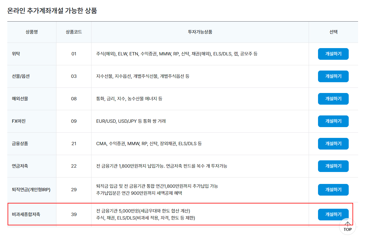 한국투자증권-비과세종합저축-선택하기