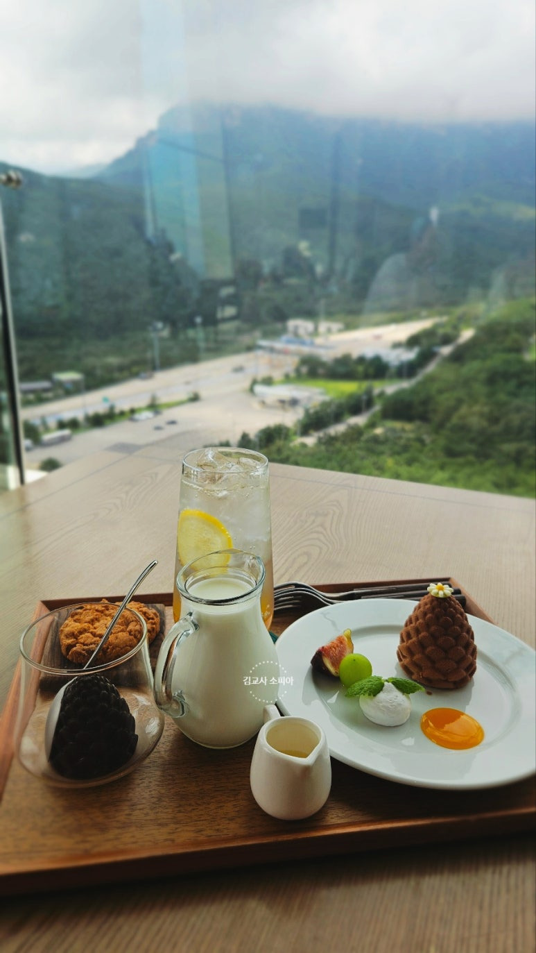 🌲 속초 울산바위 카페 &lsquo;더 엠브로시아&rsquo; 방문 후기 ❘ 솔방울 라떼와 초코무스 맛집[내돈내산 후기]