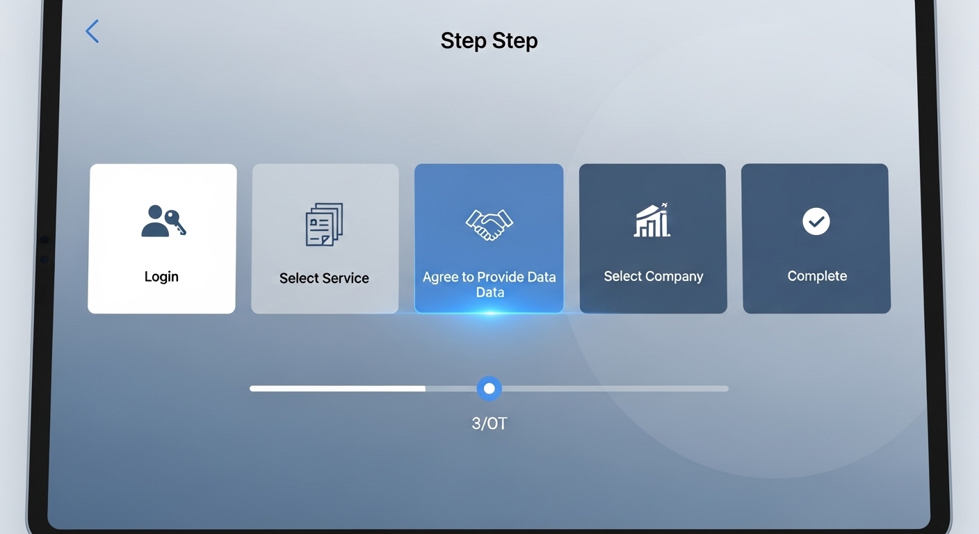국세청 홈택스 화면에서 연말정산 간소화자료 일괄제공 서비스를 단계별로 신청하는 모습.