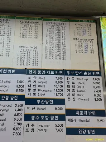 대구북부 시외버스 터미널 시간표 예매 요금_18
