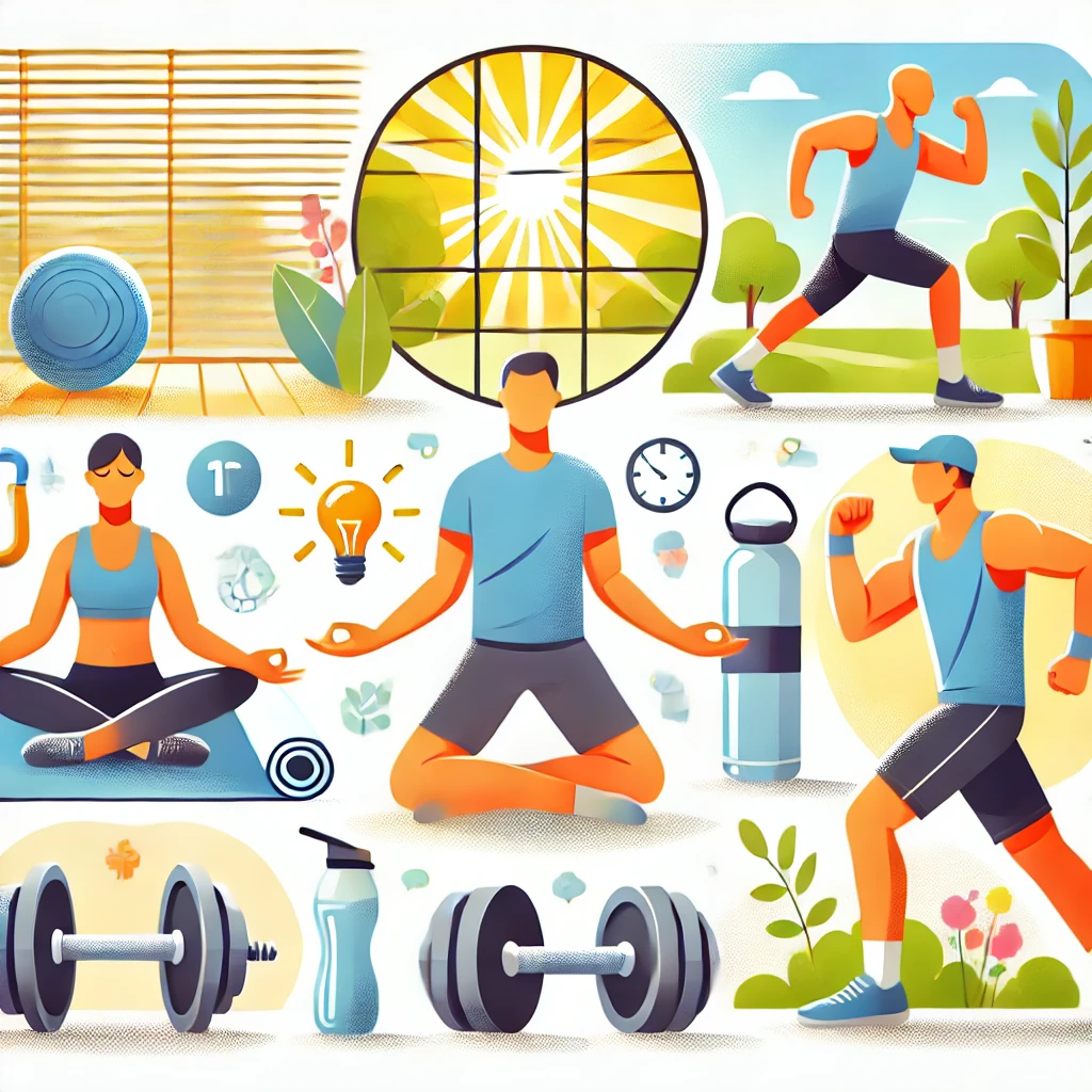 심신을 건강하게 하기위해 운동하는 이미지