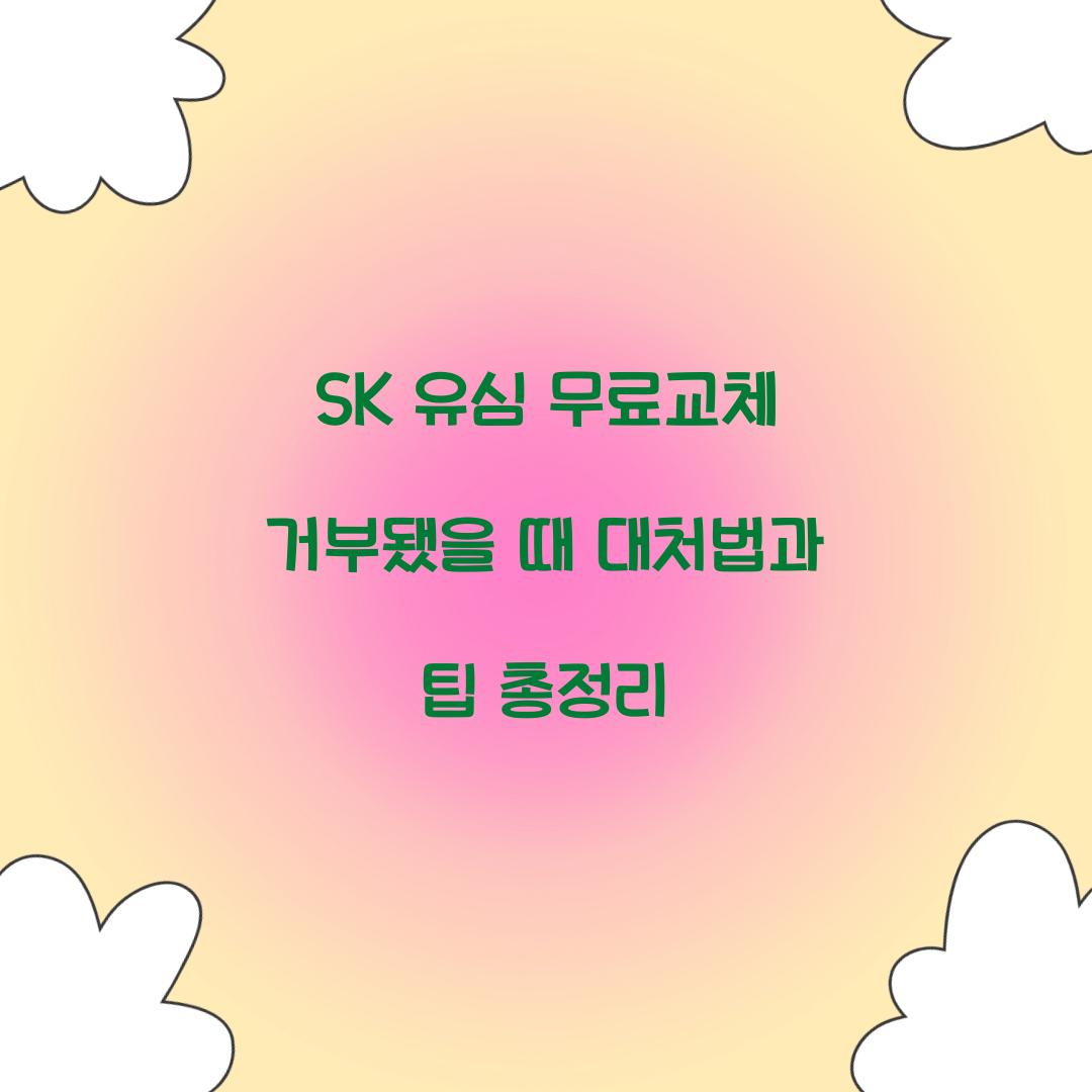SK 유심 무료교체 거부됐을 때 대처법