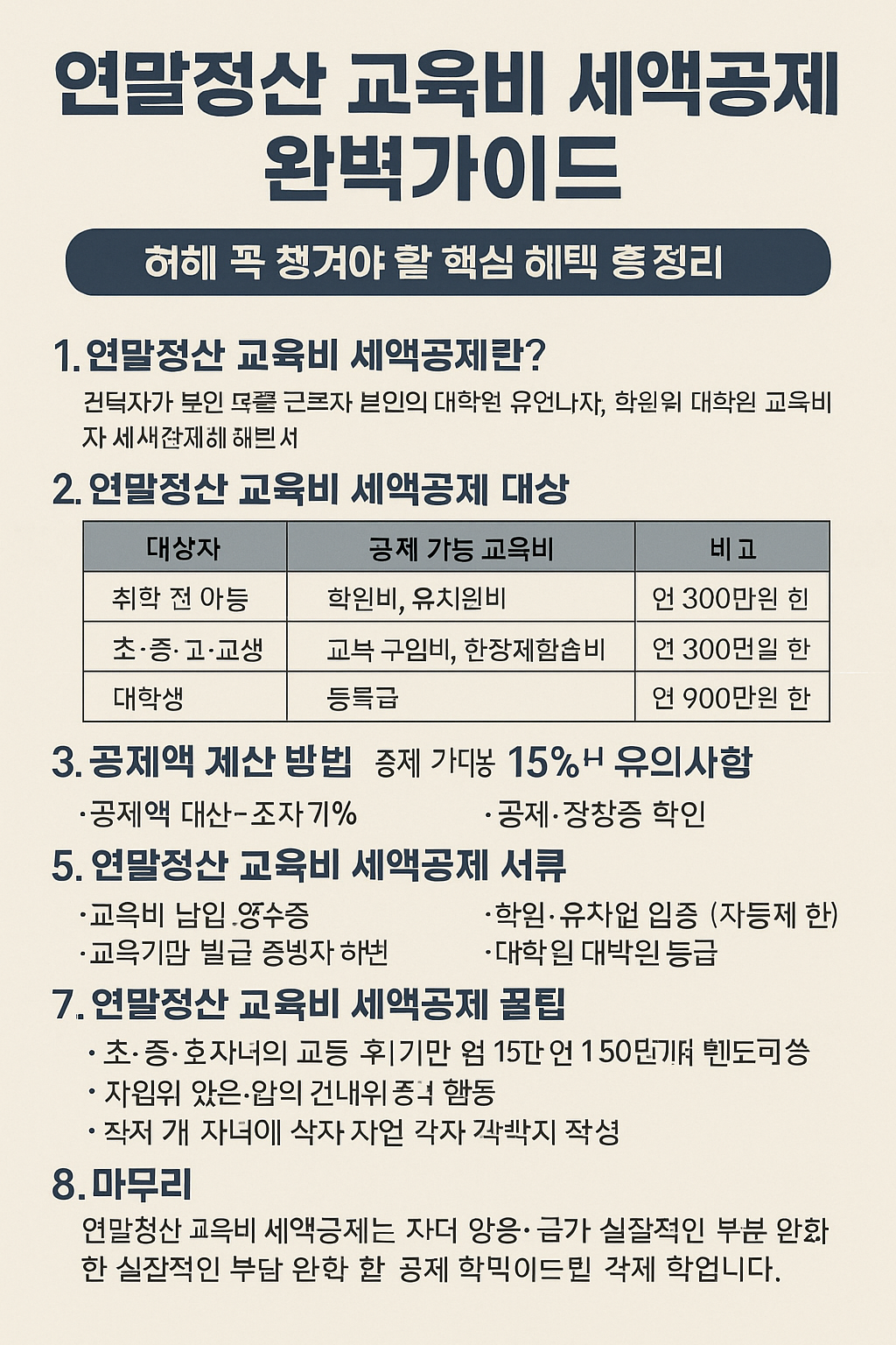 연말정산 교육비 세액공제