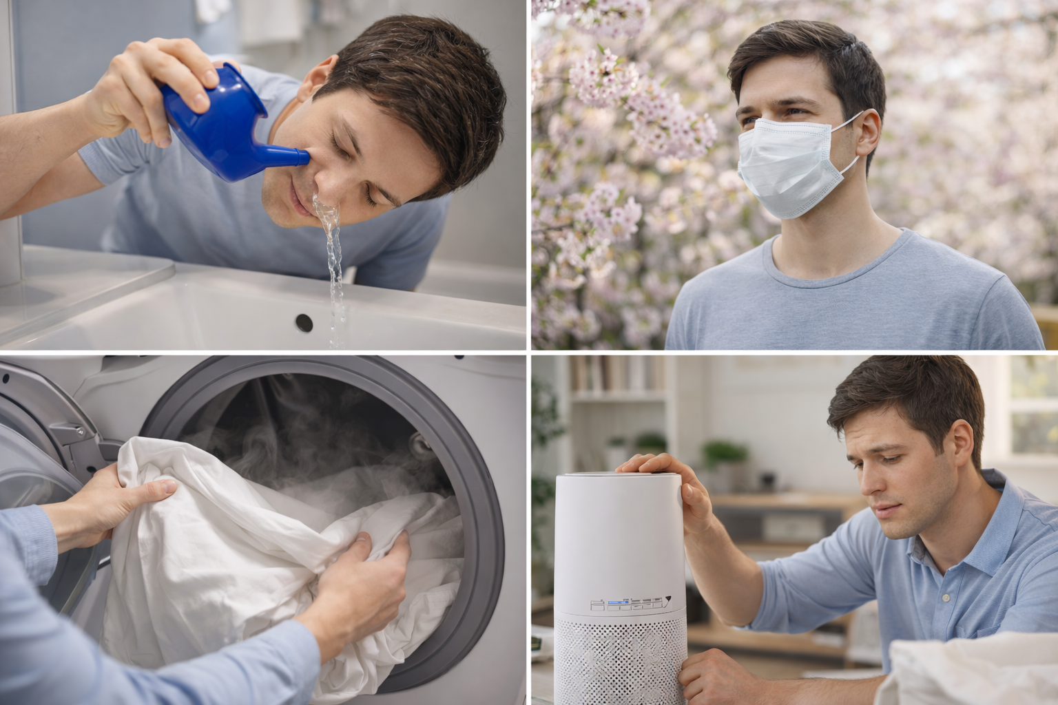 비염 관리법 - 코세척, 마스크, 침구 고온세탁, 환기