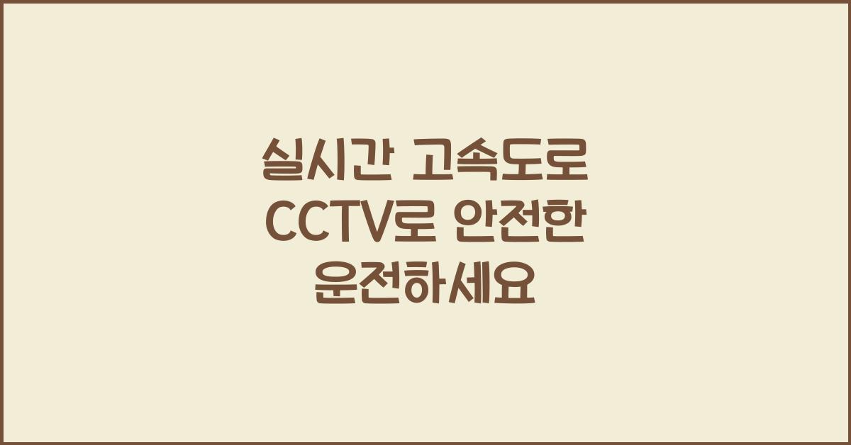 실시간 고속도로 cctv
