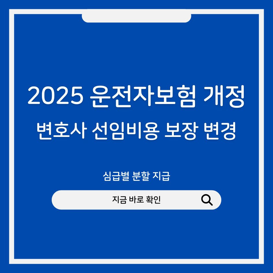 운전자보험 변호사 선임비용 변경 내용