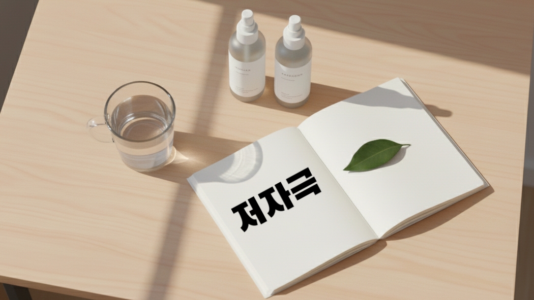 저자극 생활 습관을 표현하는 간단하고 정돈된 책상 이미지