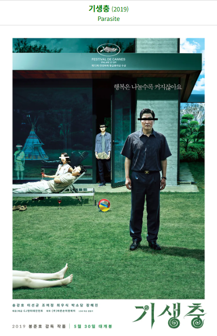 기생충(2019)포스터 사진