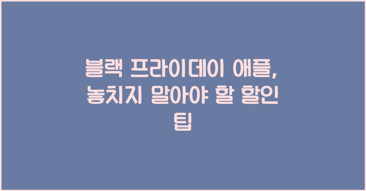 블랙 프라이데이 애플