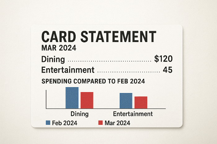 선택 소비 감소를 보여주는 명세서 그래픽