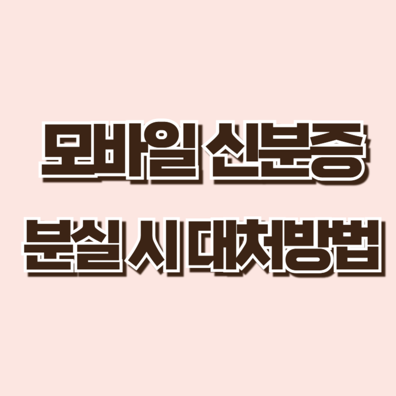 모바일신분증 분실 시 대처방법