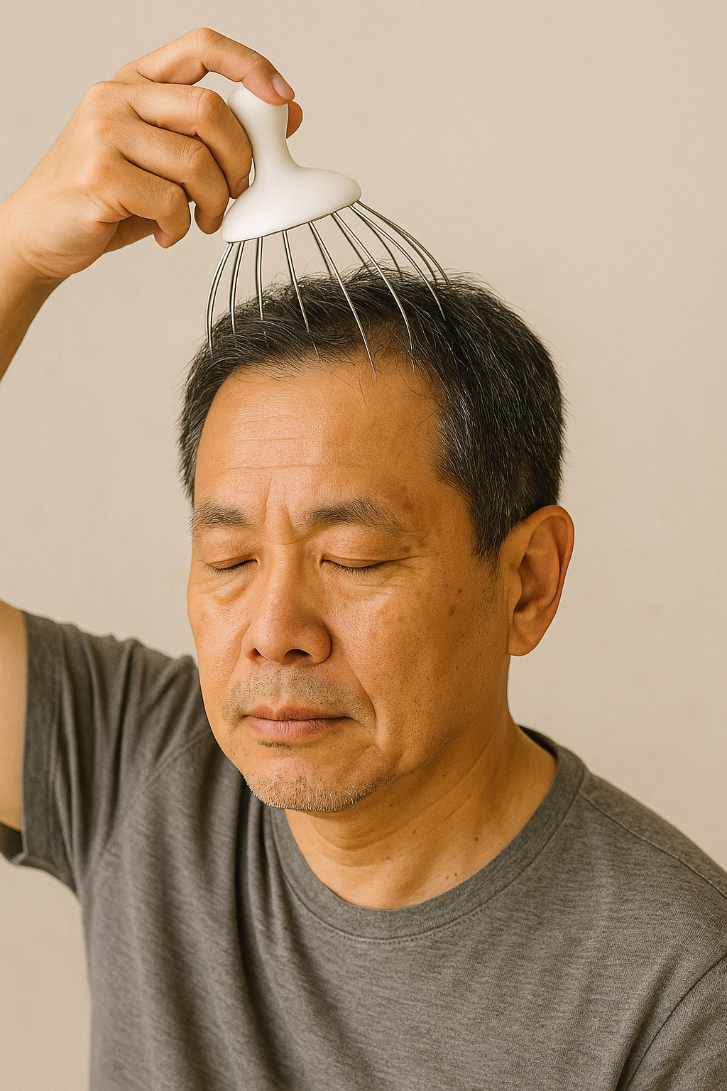 두피 마사지를 하고 있는 모습