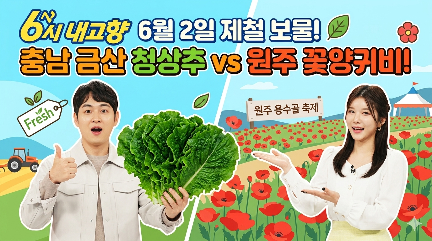 [오늘N] 2026년 6월 2일 방송정보 총정리｜유옥선 장아찌 주문방법&middot;와싸라비아 위치&middot;고창행복한 농장 연락처 관련사진