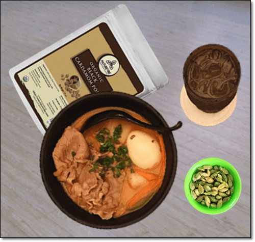 카다멈 및 음식