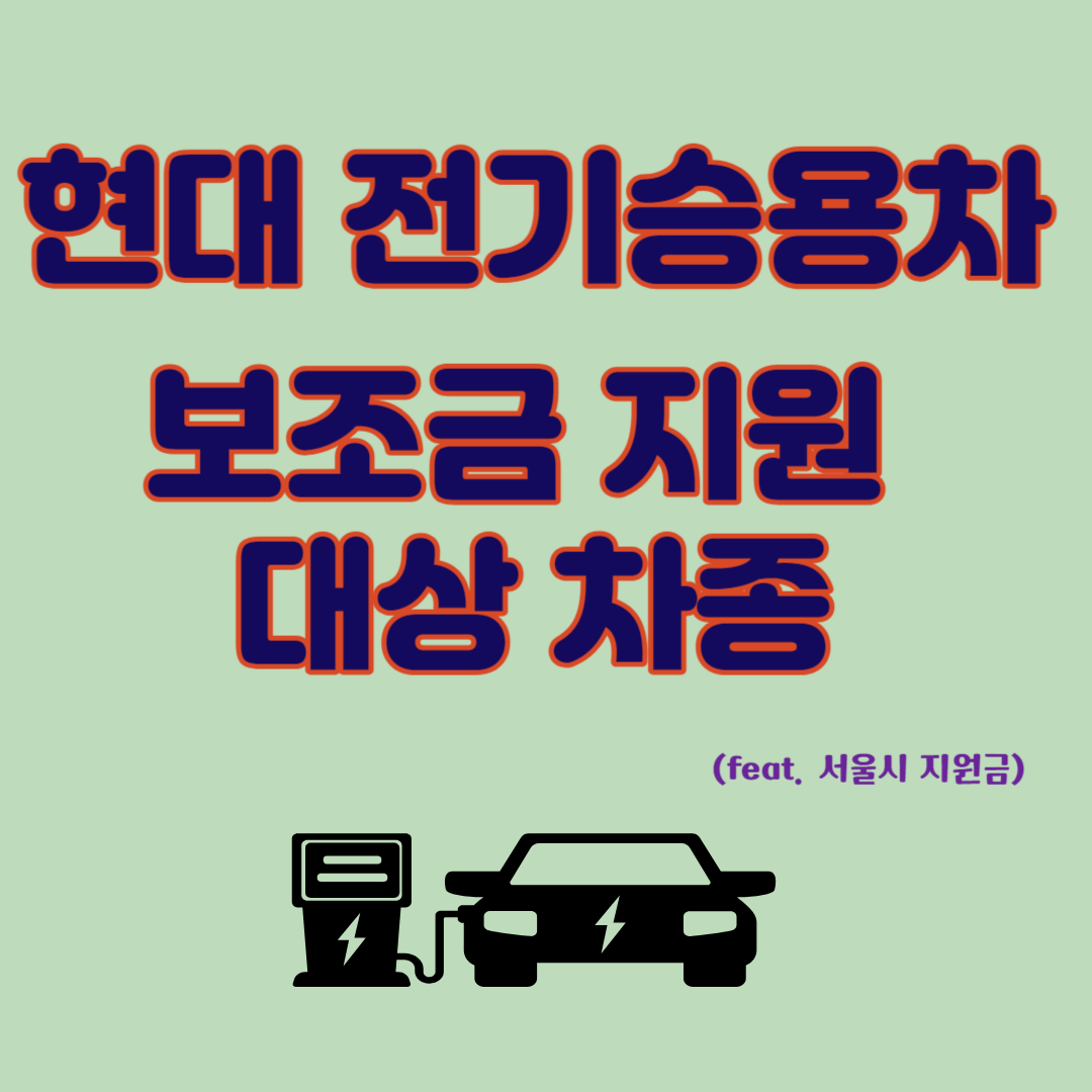 현대 전기승용차 보조금 지원 대상차종