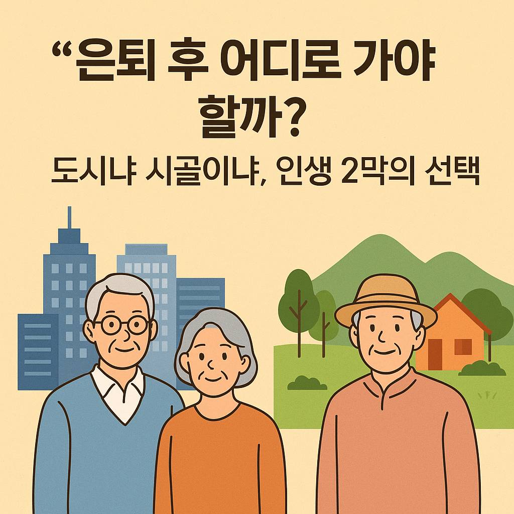 도시에 사는 부부, 시골에 사는 은퇴자 모습 비교