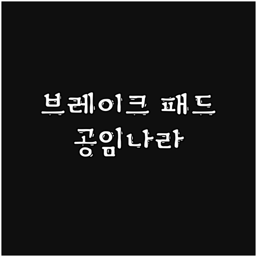 내 차 브레이크 패드 교체 시기 공임