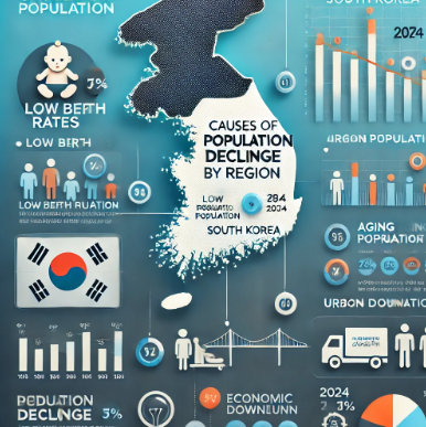 2024년 한국 인구 감소, 지역별 원인 관련 사진