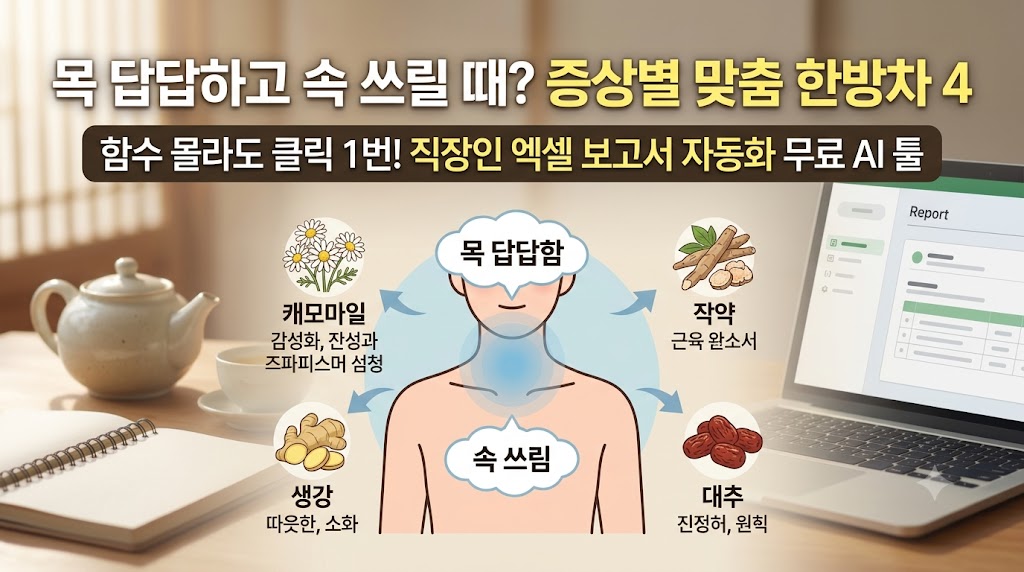 목이 답답할고 속이 쓰릴때 좋은 한방차