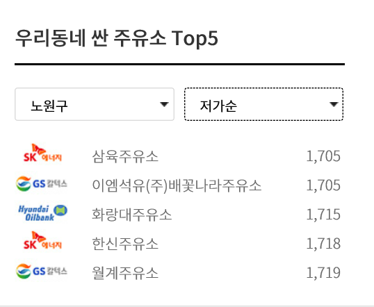 우리동네 싼 주유소 찾기