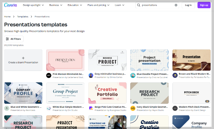 무료 PPT 템플릿 다운로드 사이트 캔바