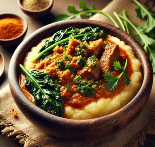 토고의 아크우메(Akume): 전통 옥수수죽과 다양한 곁들임 요리