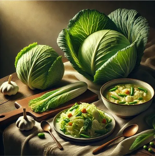 양배추와 양배추 요리 사진