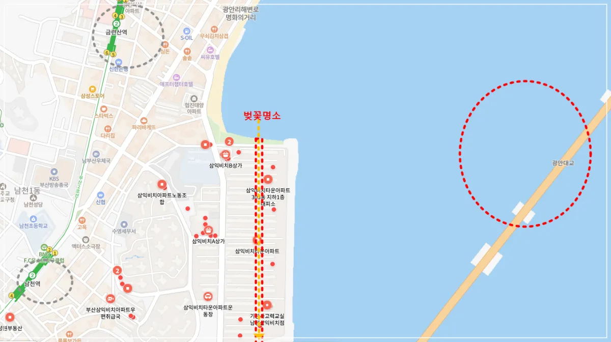 삼익비치-지도