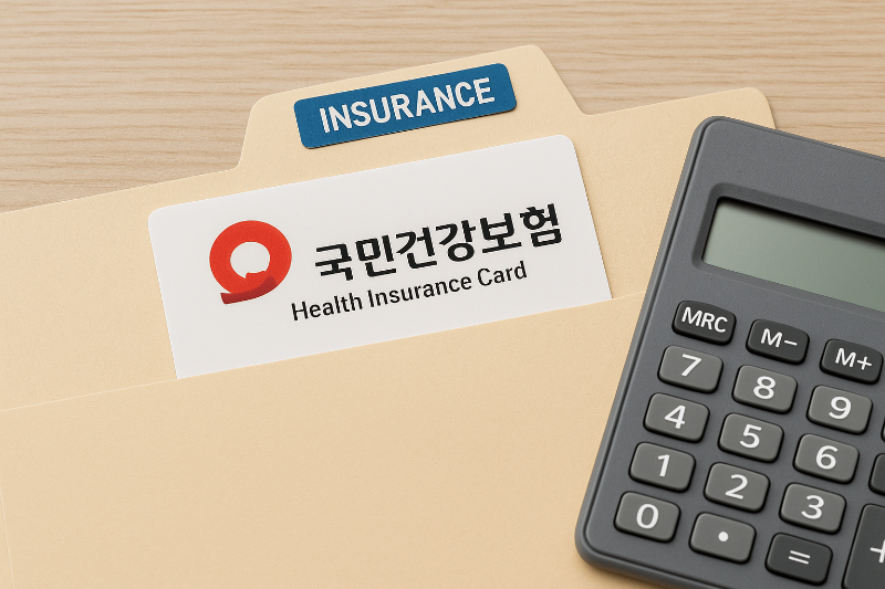 국민건강보험-용지와-계산기