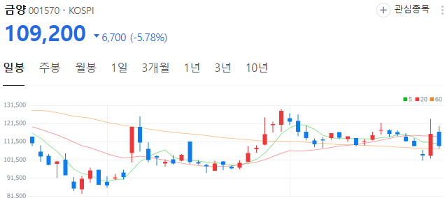 배터리-관련주-금양-주가