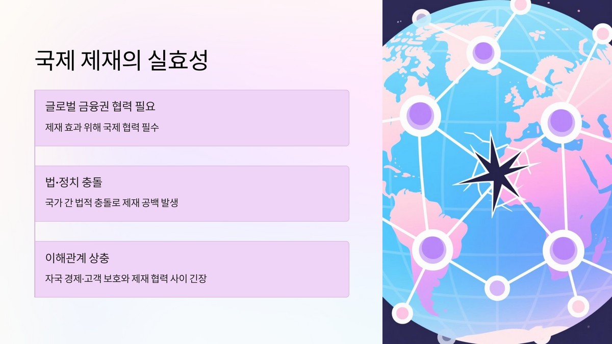 국제 제재와 금융권 협력 문제