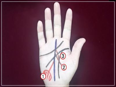 손금 운명선 및 영향선 운세