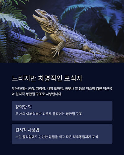 식성 및 사냥법: 느리지만 치명적인 포식자