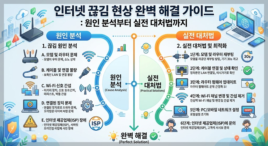 인터넷 끊김 현상 완벽 해결 가이드 : 원인 분석부터 실전 대처법까지
