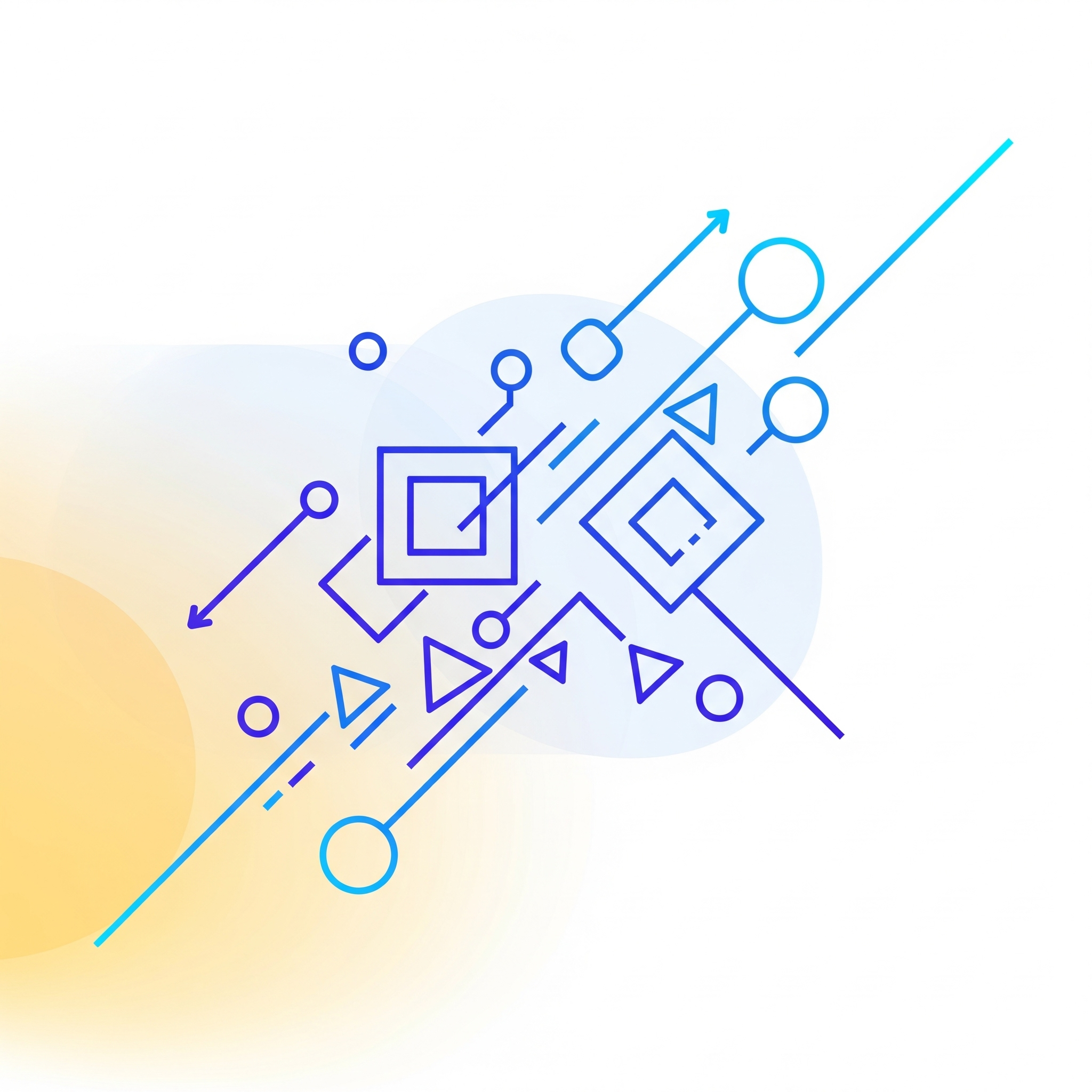 데이터가 처리되는 모습을 추상화한 애니메이션 이미지