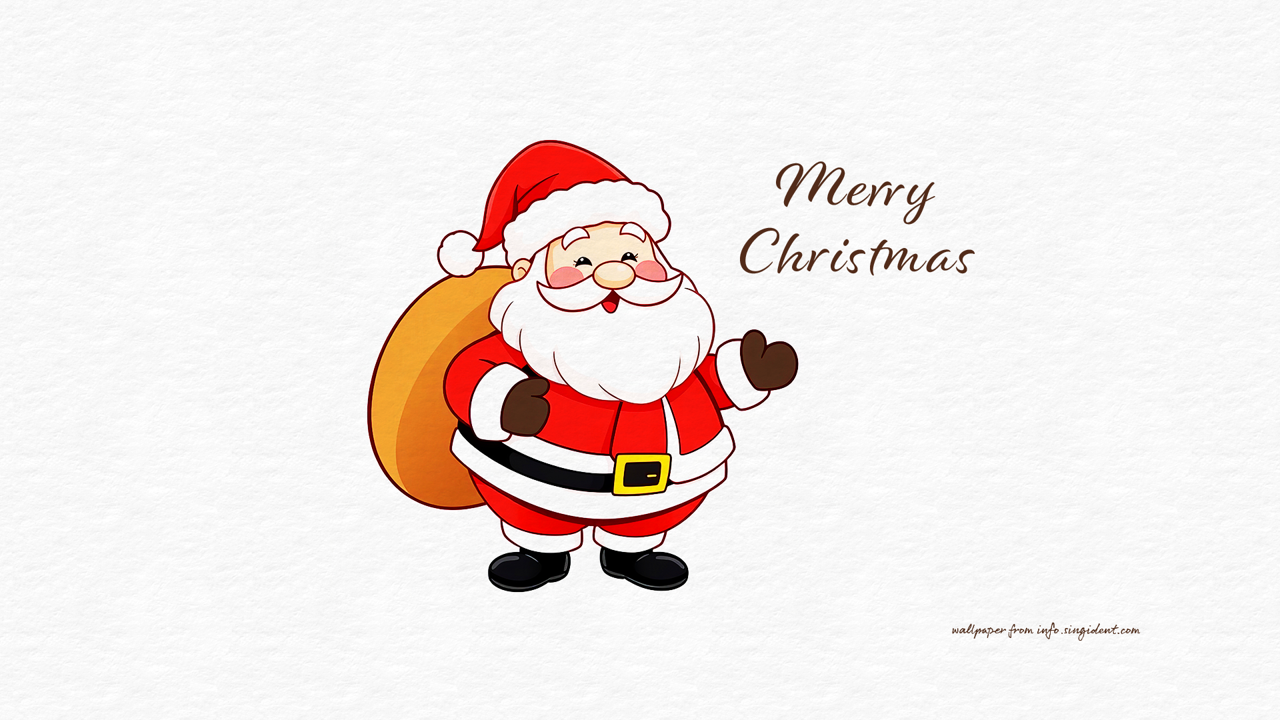 01 산타클로스 일러스트 C - Merry Christmas 크리스마스배경화면
