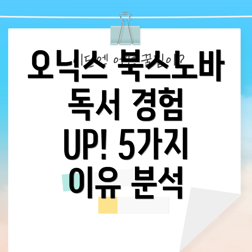 오닉스북스노바당신의독서경험을바꿀5가지이유심층분석및비교