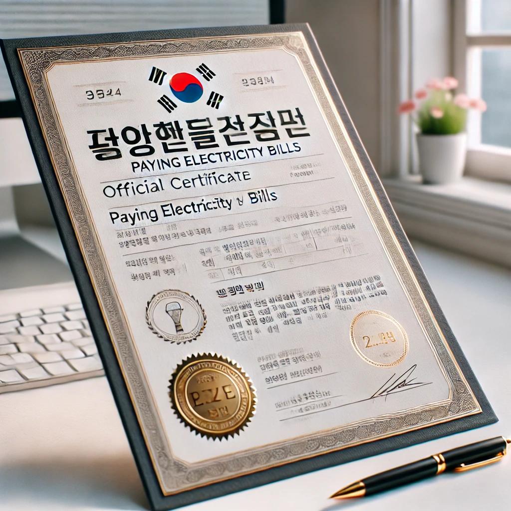 전기요금 납부실적증명서