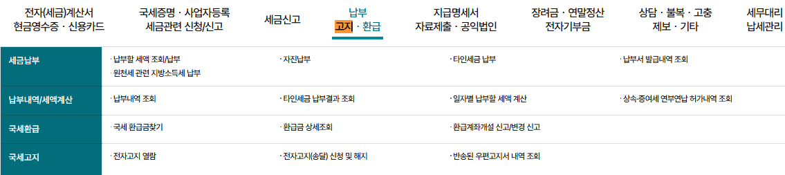 홈택스 환급금 신청 조회