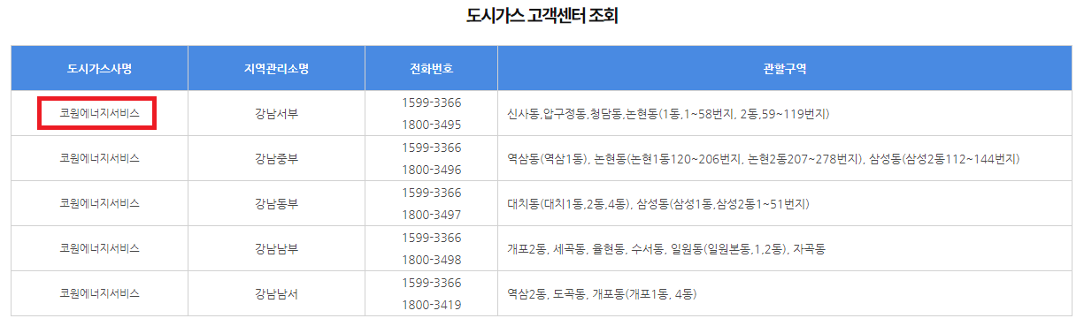 도시가스-고객센터-조회-이미지