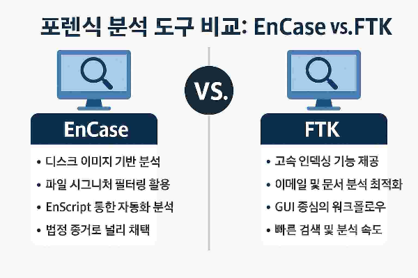 포렌식 분석 도구 비교: EnCase vs. FTK