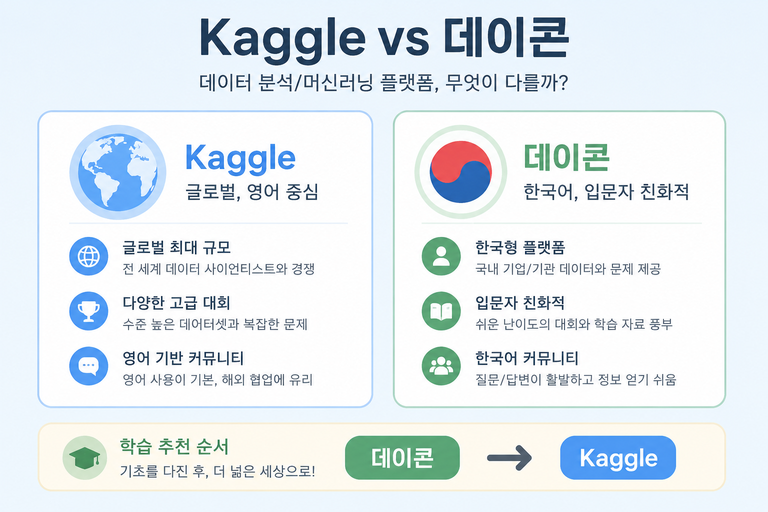 KAGGLE &amp; 데이콘 비교